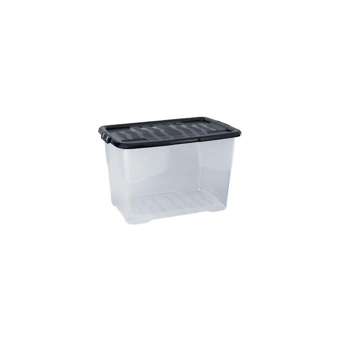 Box 65L - Clear With Black Lid