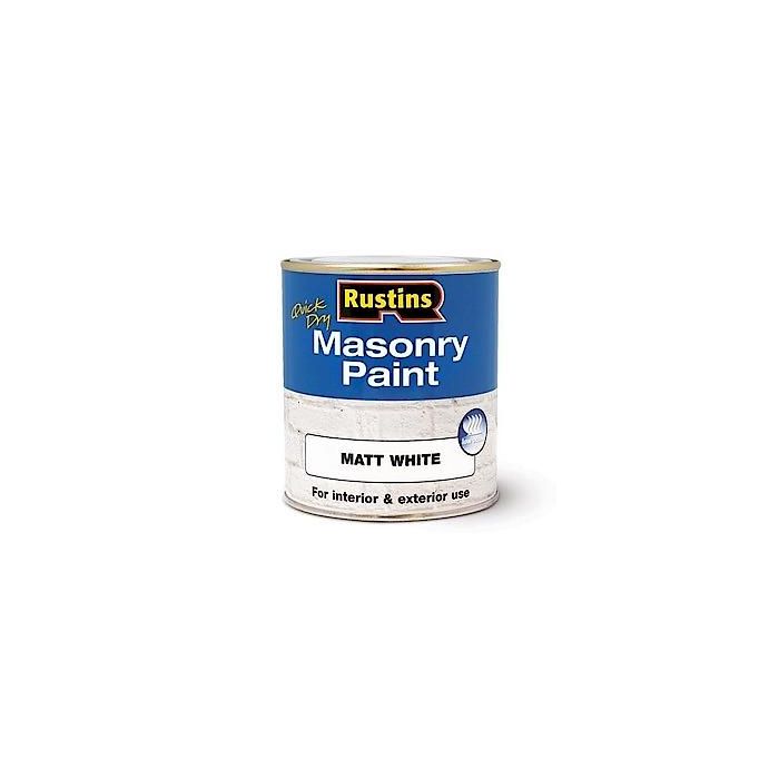 Rustins Masonry Paint White 500Ml
