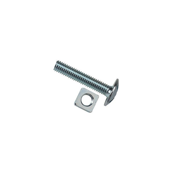 Roofing Bolts With Square Nuts - Zinc Plated - Pk25 - M6 X 60Mm