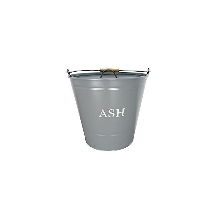 Ash Bucket With Lid - Grey