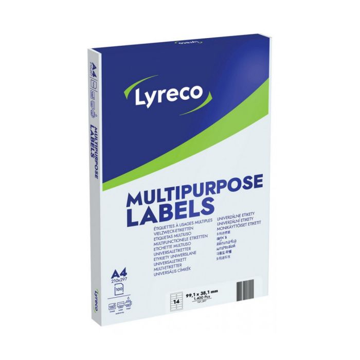MultiPurpose White Labels  99.1 x 38.1mm  Box of 100