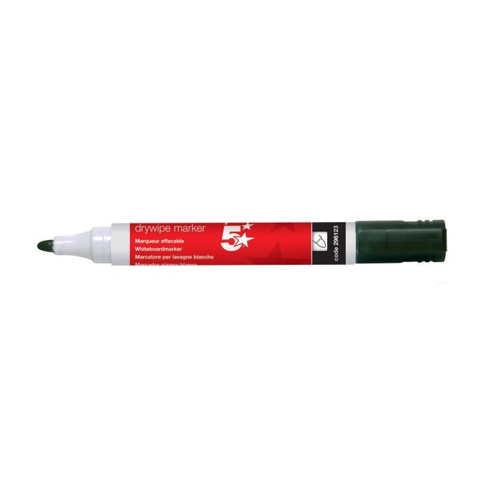 Dry Wipe Marker Pens Black Pack Of 12