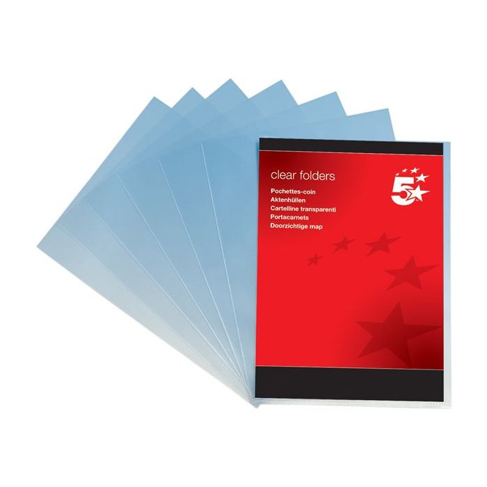 A4 Plastic Folders Clear Pack Of 100
