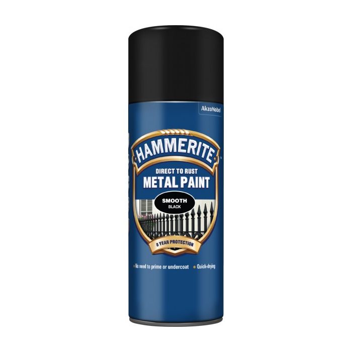 Buy HAMMERITE Direct To Rust Metal Paint Smooth Black 400ml BHL