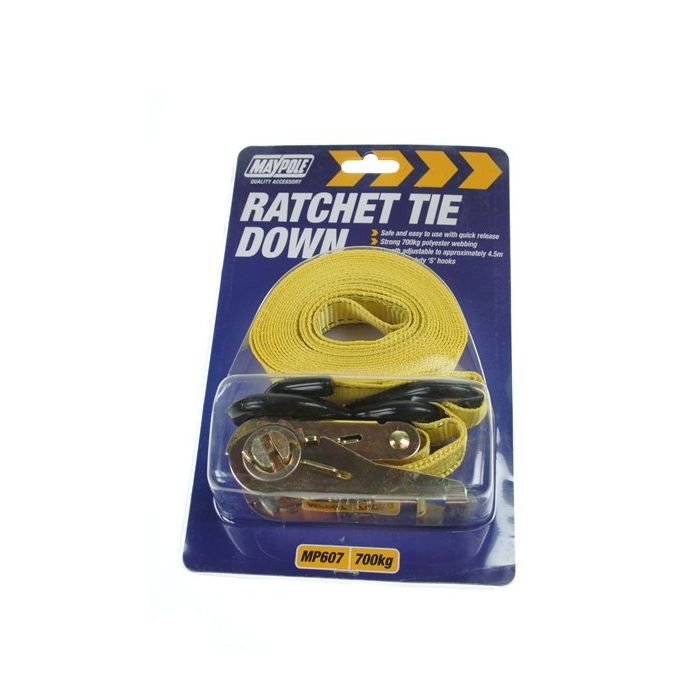 Ratchet Tie Down Strap Hooks 4.5M X 25Mm