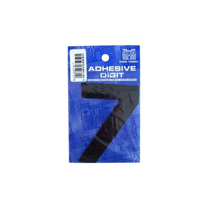 7 3In. Adhesive Digit Black Pack Of 12