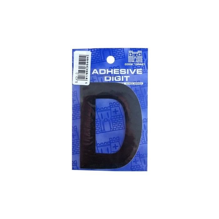 D 3In. Adhesive Digit Black Pack Of 12