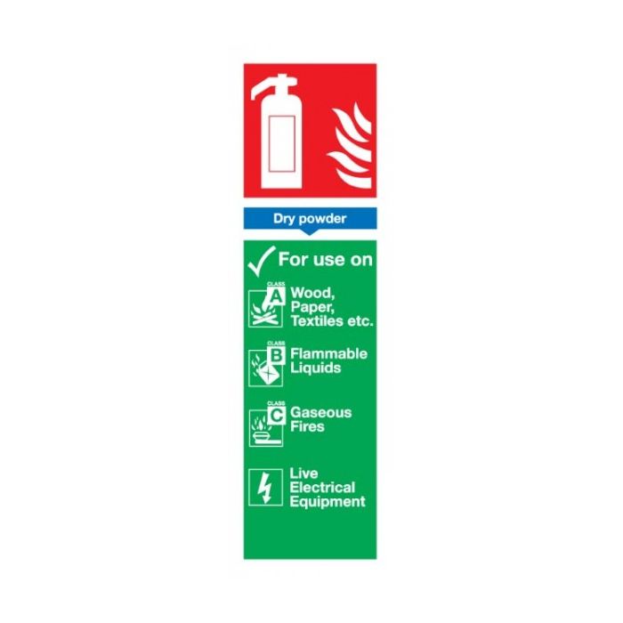 Dry Powder Extinguisher Sign Rigid Polypropylene 300Mm X 100Mm