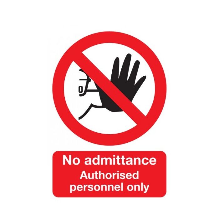 Authorised Personnel Only Sign Rigid Polypropylene 297Mm X 210Mm