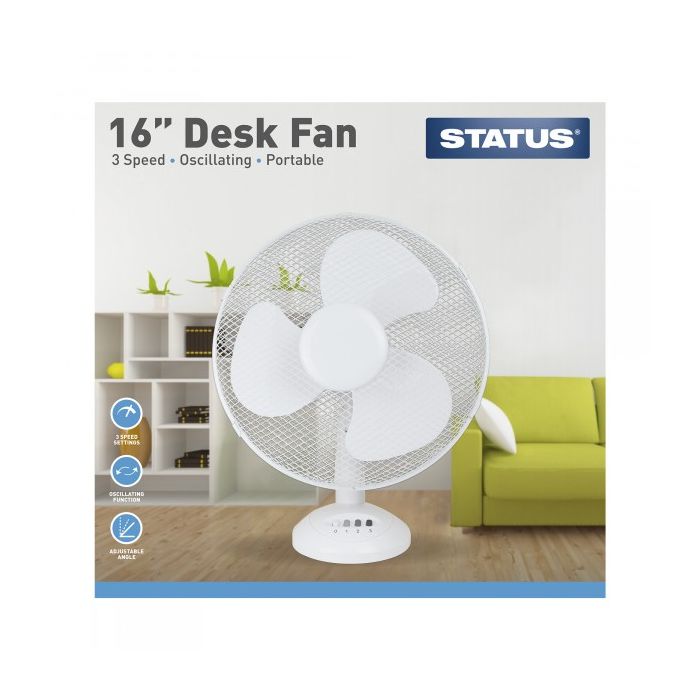 3 Speed Oscillating Desk Fan 16In.