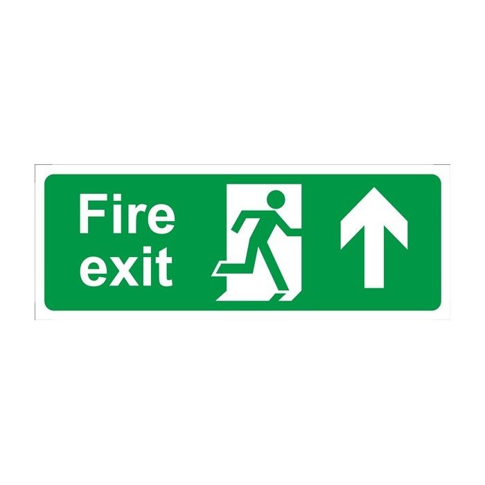 Fire Exit Arrow Up Rigid Polypropylene 150Mm X 400Mm