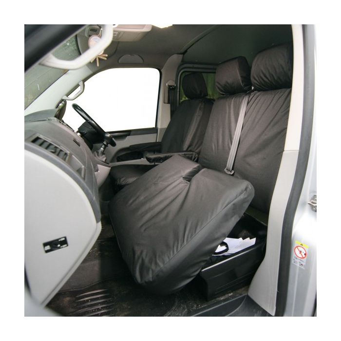 Van Seat Cover Front Double Black Volkswagen Transporter 2003 Onwards?