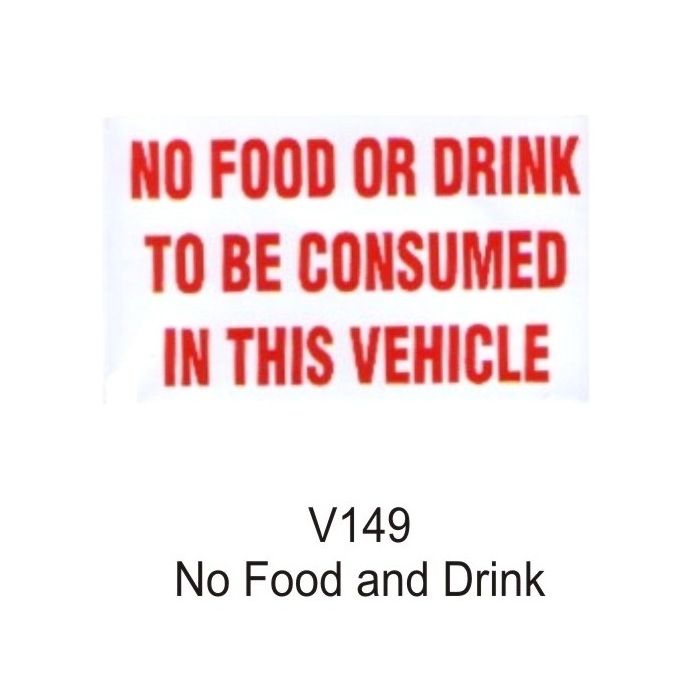 Outdoor Vinyl Sticker White No Food Or Drink