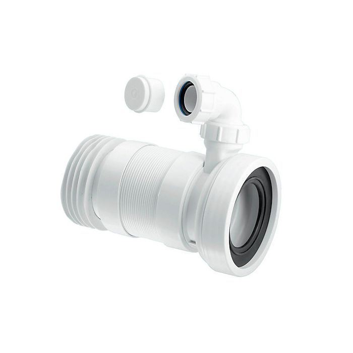 Mcalpine Straight Flexible Wc Connector With Vent Boss Wc-F26rv