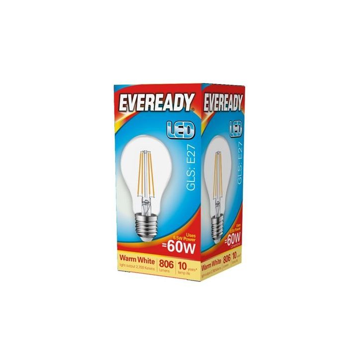 Eveready LED Filament GLS E27 806LM ES 6.5W 27000K