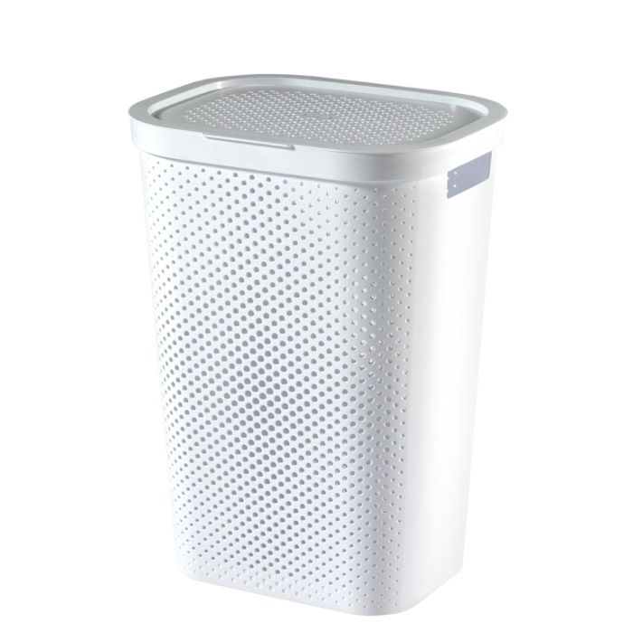 Curver Recycled Infinity Dots Laundry Hamper 60L White