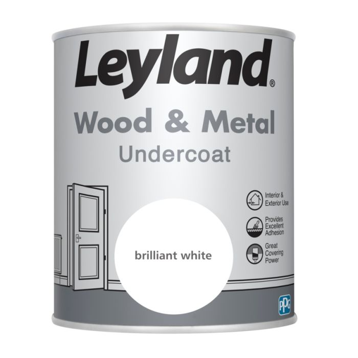 Leyland Wood & Metal Undercoat Brilliant White 750ml
