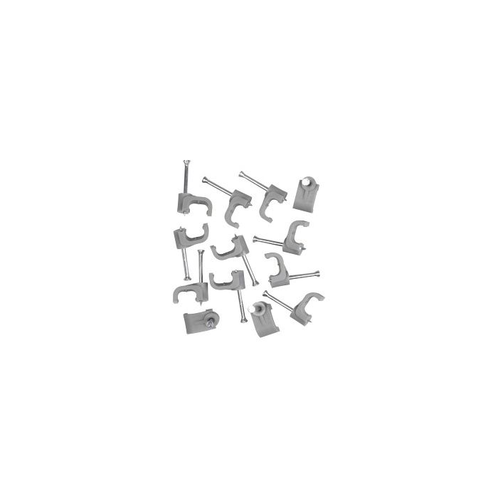 SupaLec Cable Clips Flat Pack of 100 1.5mm - Grey