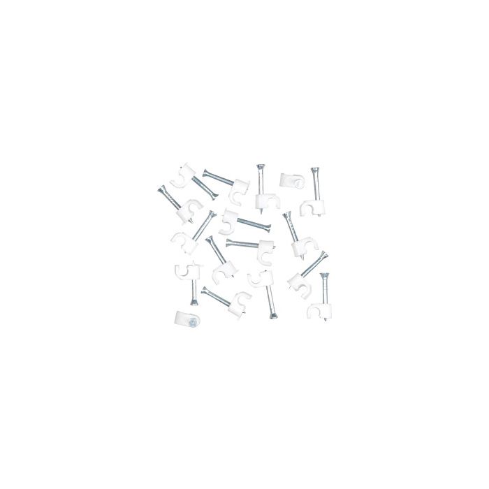 SupaLec Cable Clips Round Pack of 100 4mm - White
