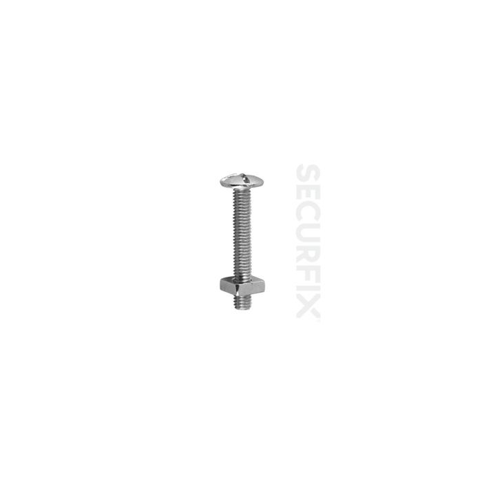 Securfix Trade Pack Roof Bolt Zinc Plated M6X70mm