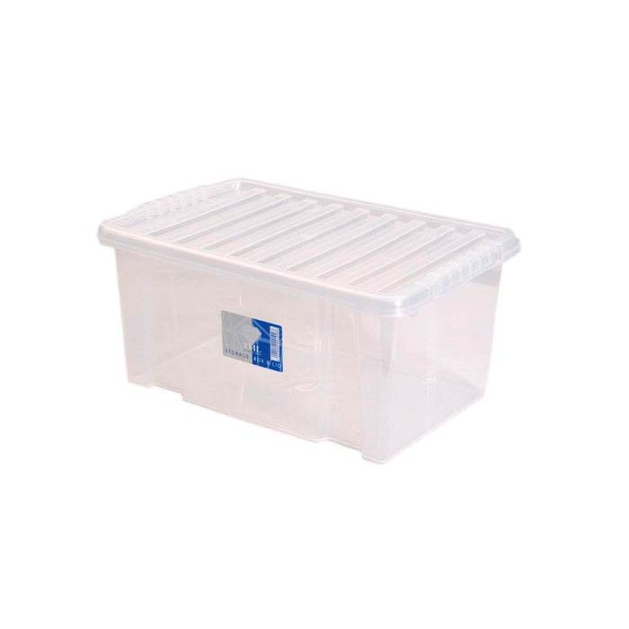 TML Storage Box & Black Lid 7L Clear