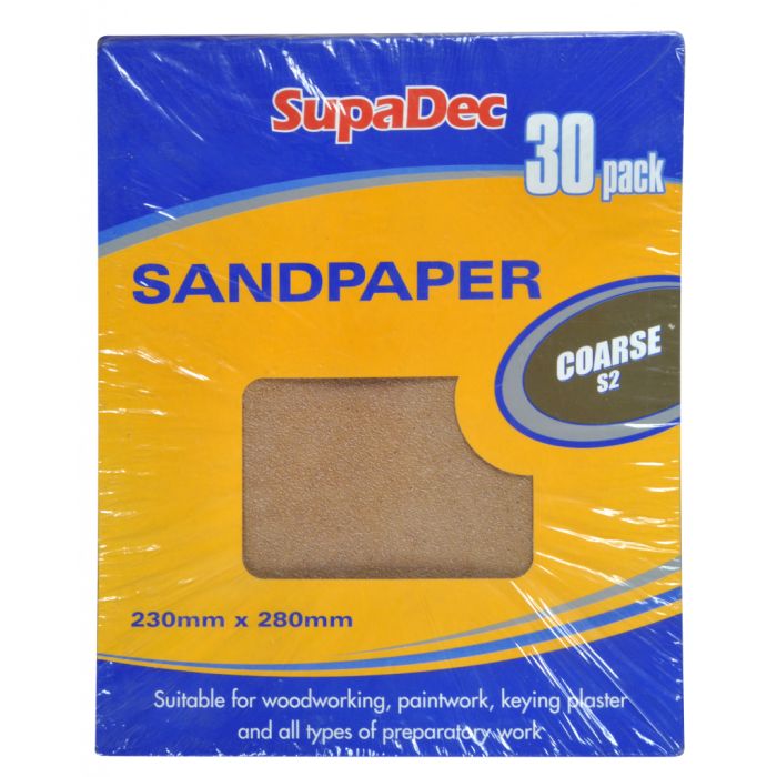 SupaDec General Purpose Sandpaper Pack 30 Coarse S2