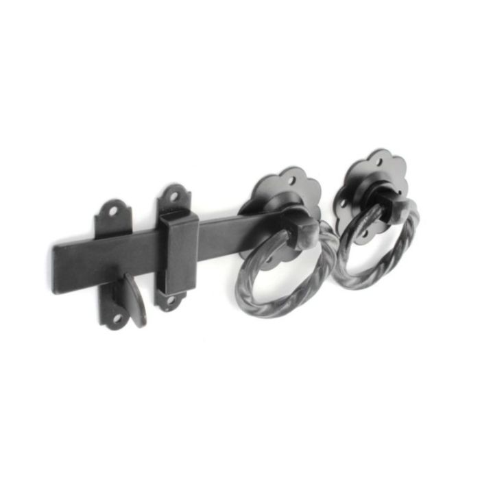 Securit Twisted Ring Gate Latch Black 150mm