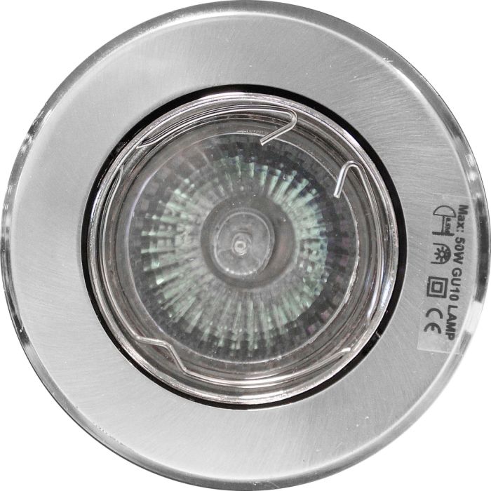 Powermaster Tilt Downlighters Pack 3 Brushed Steel IP20