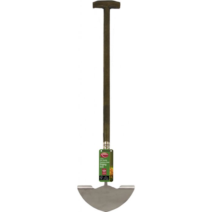 Ambassador Ash Handle Stainless Steel Edging Iron Length: 87cm