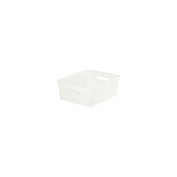 Curver Nestable Rattan Basket Vintage White 8L