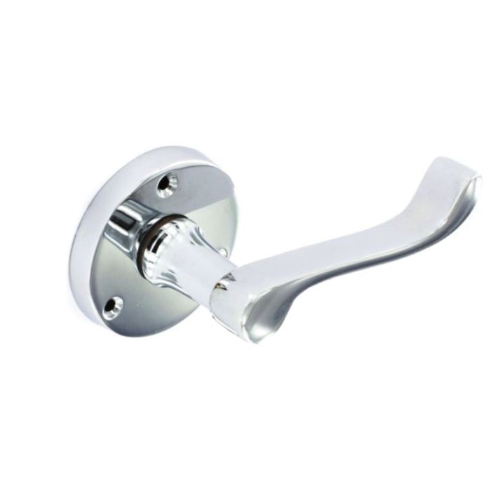 Securit Chrome Round Latch Handles (Pair) 60mm