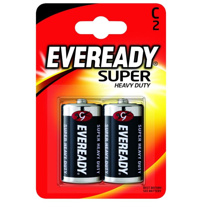 Eveready Super Heavy Duty Batteries C Pack 2
