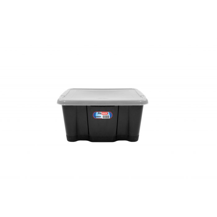 Premier Storage Box Black Base And Clear Lid 24Lt