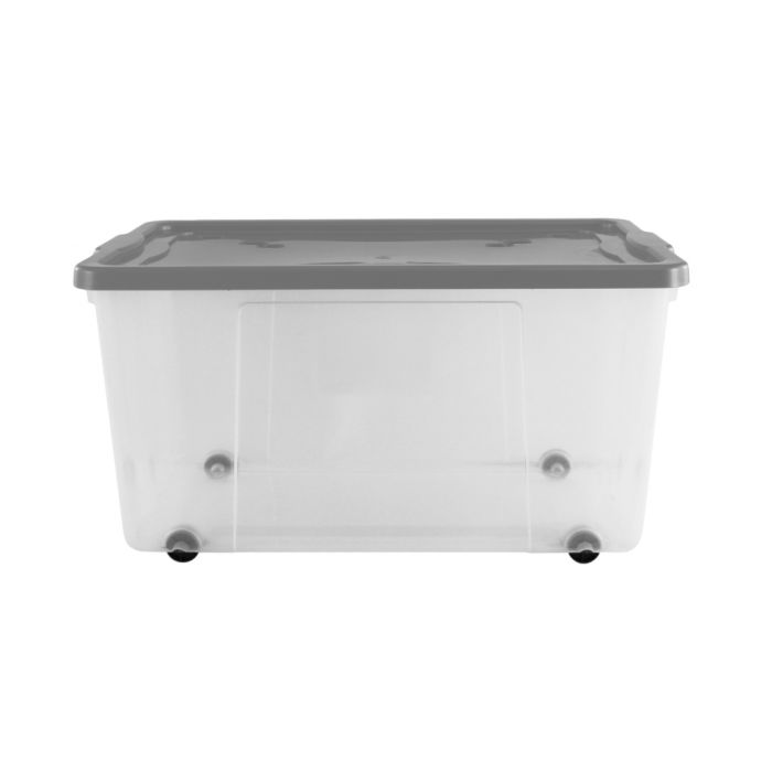 Premier Wheeled Box 100L Clear / Platinum Lid & Wheels
