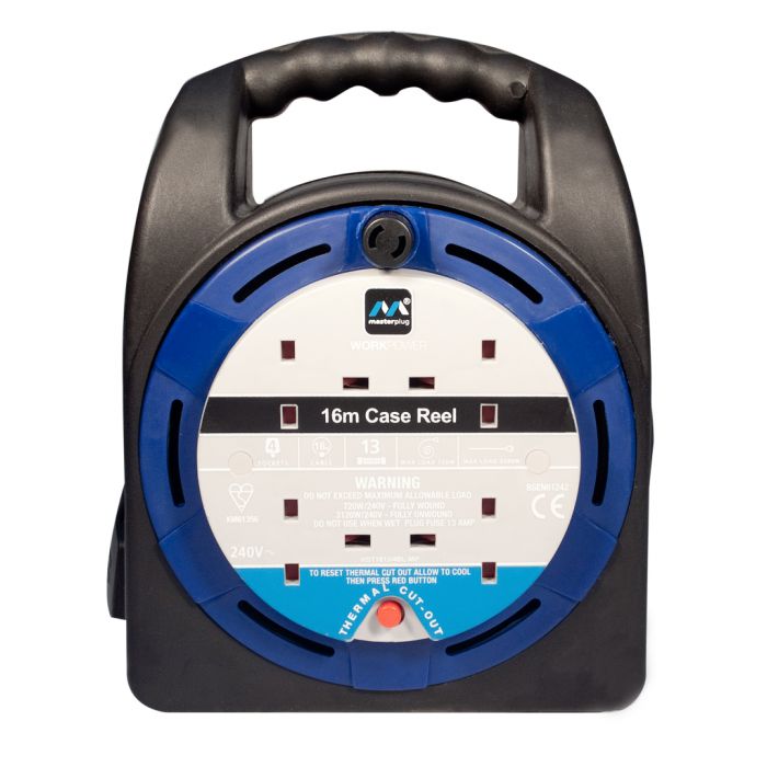 Masterplug 4 Gang Handbag Cable Reel 16M