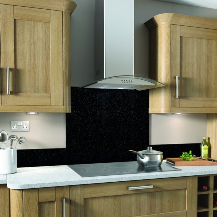 Sp Glass Splashback 600 X 750Mm Black Galaxy