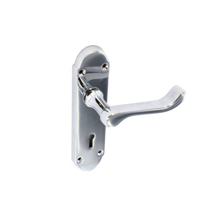 Securit Chrome Shaped Lock Handles (1 Pair) 170Mm