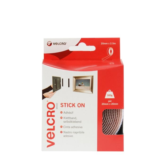 Velcroï¿½ Brand Stick On Tape 20Mm X 2.5M White
