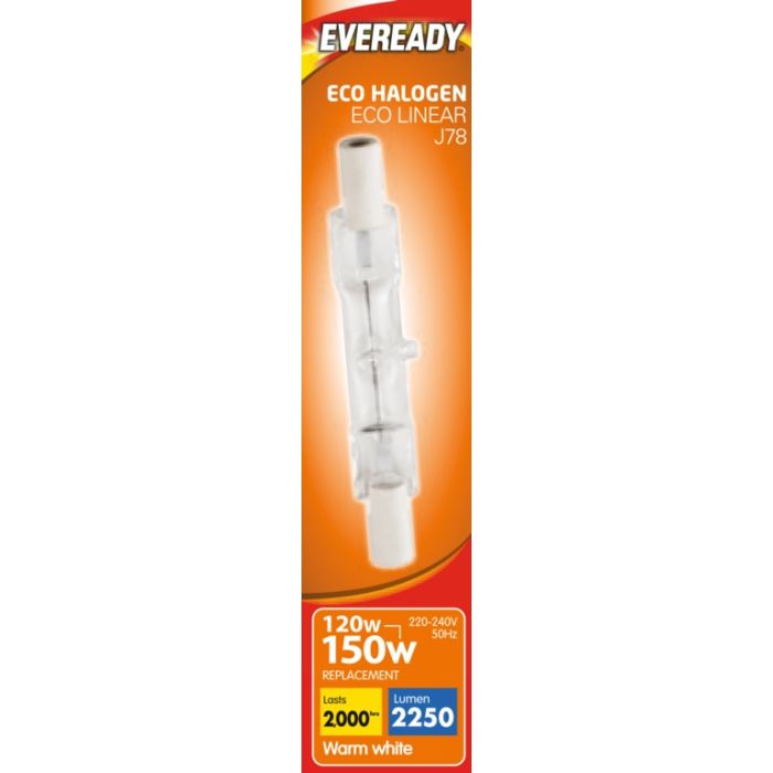 Eveready Eco Halogen Linear 220-240V 78Mm Boxed 120W