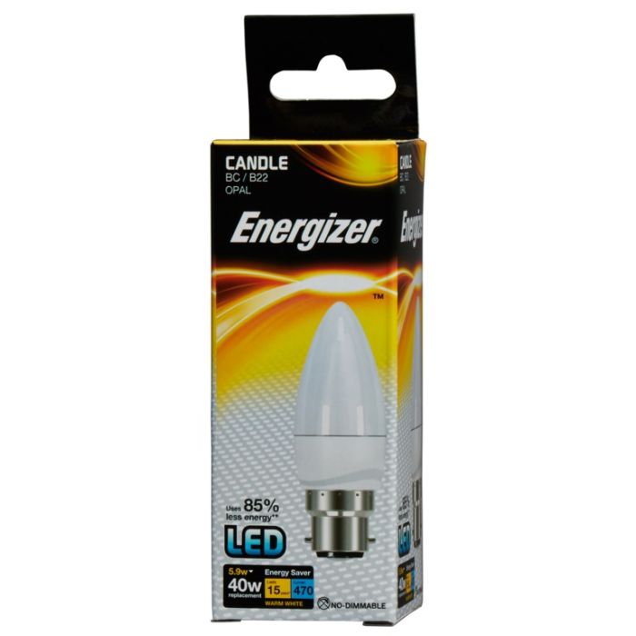 Energizer Led Candle Warm White 470Lm 2700K B22 5.9W