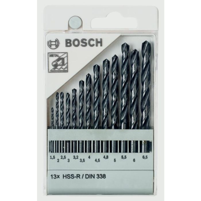 Bosch Metal Drill Bit Set Hss-R Dn338 13 Piece