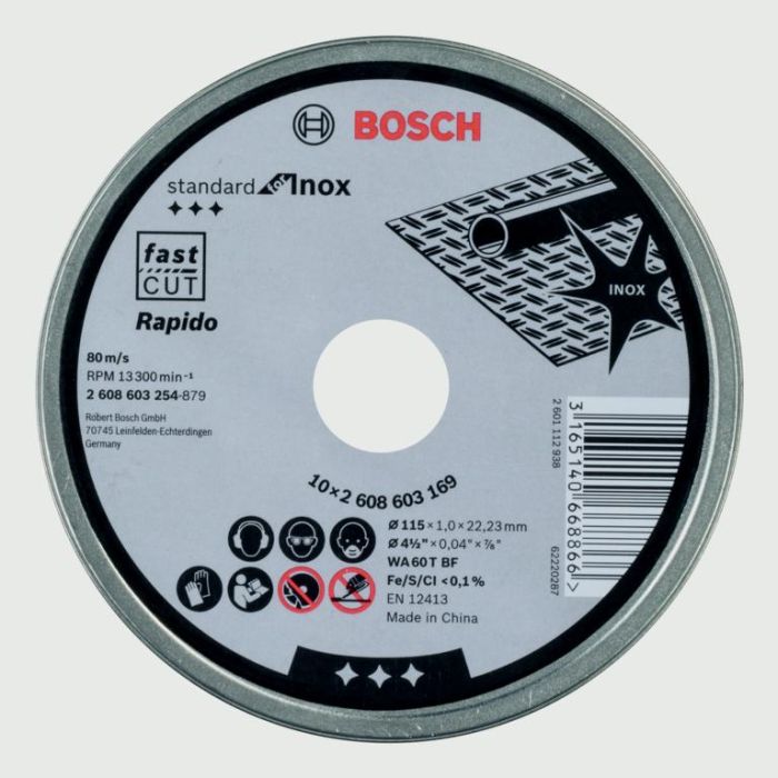 Bosch Metal Cutting Discs 115Mm 10 Pack