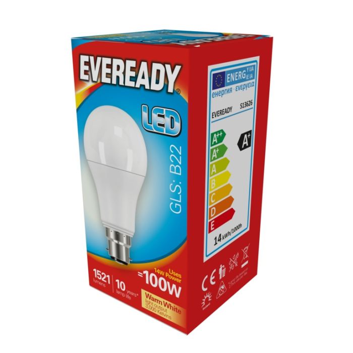 Eveready Led Gls 14W 1521Lm Warm White 3000K B22