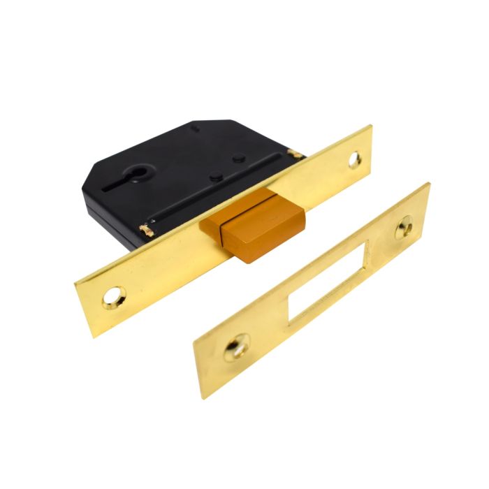Yale Essentials 3 Lever Deadlock Brass 64mm
