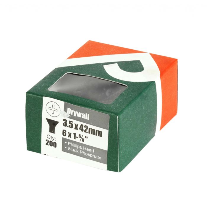 Picardy Black Phosphate Drywall Screw 3.5X42mm Box 200