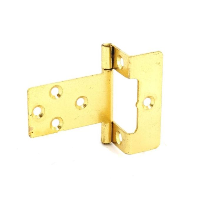 Securit Flush Hinges 5/8 Cranked Brass Plated (Pair) 50Mm