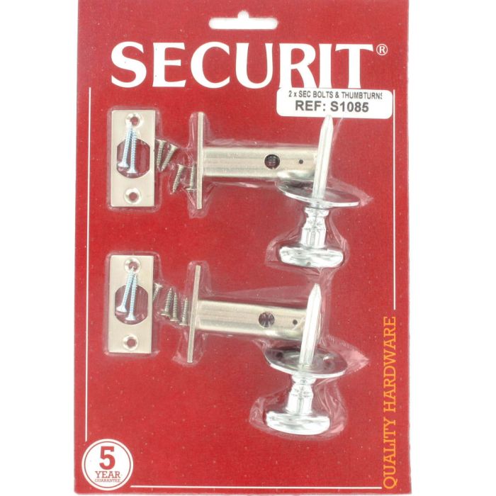 Securit Security Bolts And Thumb Turns X 2