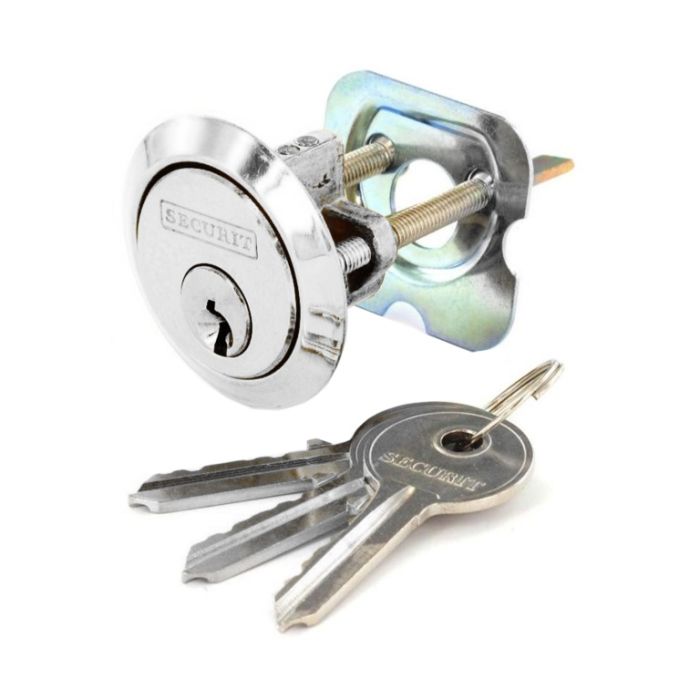 Securit Chrome Plated Spare Cylinder With 3 Keys Universal