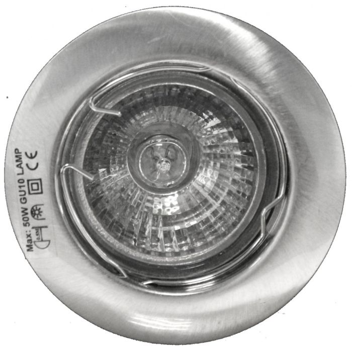 Powermaster 3 Pack Fixed Gu10 Downlights Brushed Chrome