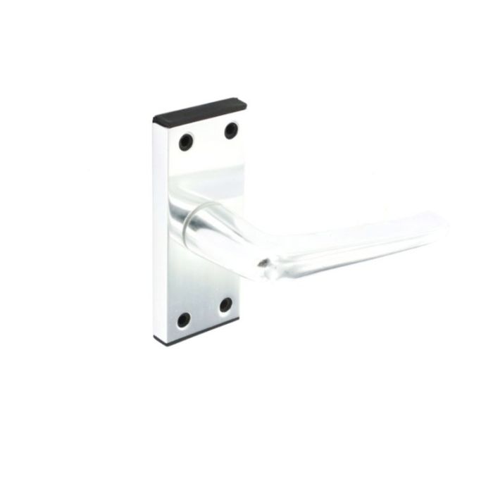 Securit Aluminium Latch Handles Bright Silver (Pair) 100Mm